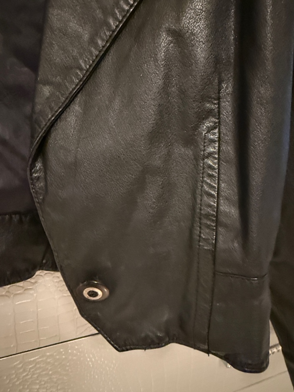 Wilson Genuine Black Leather Blazer Jacket, Size L - Picture 11 of 12